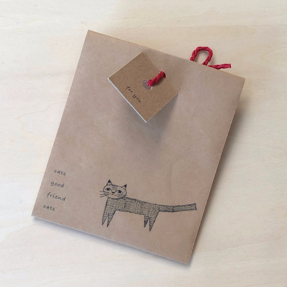 mini_paper_bag 仲良しねこ4個セット(白ねこ/とらねこ/ふわふわ白ネコ/くろねこ) 7枚目の画像