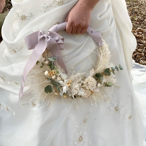 パンパスグラスのリースブーケ&ブートニア パンパスグラスのリースブーケ&ブートニアセット - メルカリ