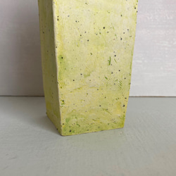 シンプル　陶器　黄緑　花瓶　花器（小）⑤ 3枚目の画像