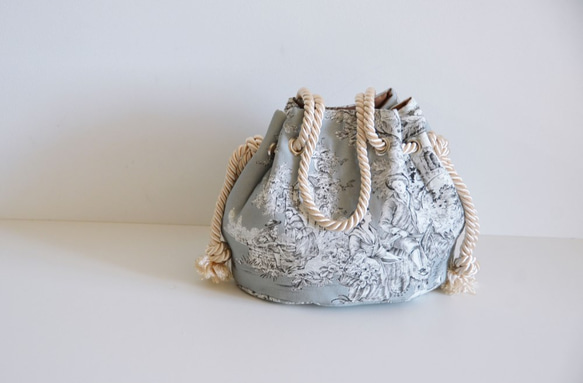 新色！限量版 Toile de Jouy Marine Bag 灰色（Toile de Jouy） 也適合成年儀式、日式服裝、畢 第1張的照片