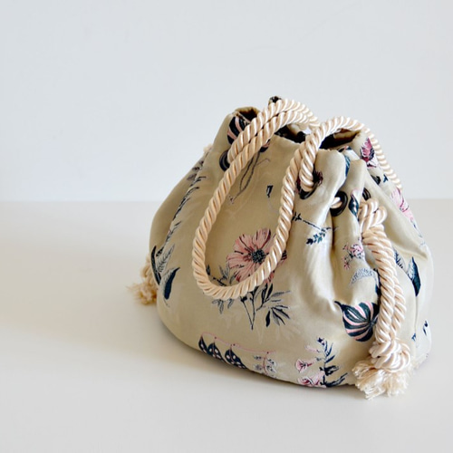 イタリア製 ハイクラスジャガード パープルフラワーマリンバッグ 新品