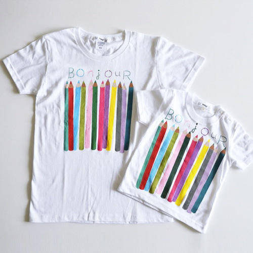 【はに様用】Tシャツ セット おまとめ セット購入でお得 家族おそろい色えんぴつTシャツセット 親子リンク