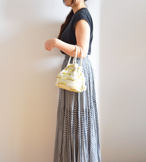 數量有限！DUTEL Jacquard Border Fringe Marine Bag 黃色 第6張的照片