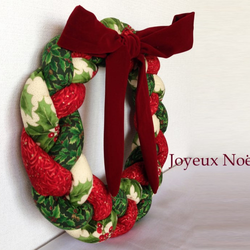 布リース*White Christmas☆* ふわまるリース クリスマス 白の