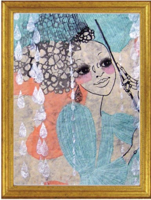 Somei et Miai　しずく型アートネックレス　「ぜいたくな雨の日」 5枚目の画像