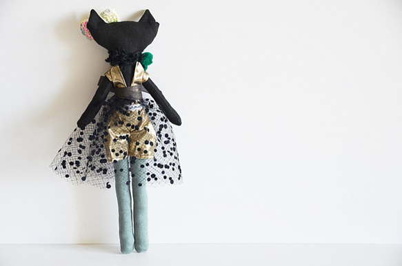 新作!　黒猫の人形　プペ  黒ネコの女の子 「おてんばなバレリーナ　ノア」 4枚目の画像