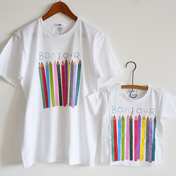 新作!  ”色えんぴつ” メンズTシャツ　 ホワイトパパも おそろいコーデでおでかけ♪父の日ギフトにも◎　 4枚目の画像