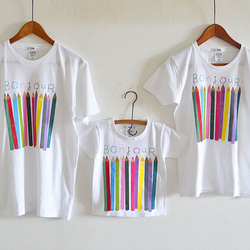 新作!  ”色えんぴつ” メンズTシャツ　 ホワイトパパも おそろいコーデでおでかけ♪父の日ギフトにも◎　 5枚目の画像