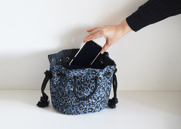 數量有限！DUTEL Leopard 2way Jacquard Marine Bag 藍灰色 第3張的照片