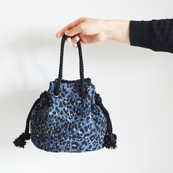 數量有限！DUTEL Leopard 2way Jacquard Marine Bag 藍灰色 第5張的照片