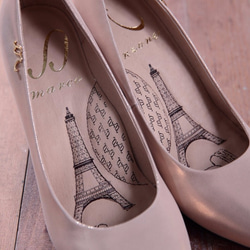 Cinderella-華麗珠光粉-尖頭真皮高跟鞋 第6張的照片