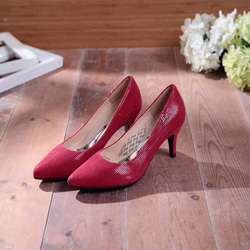 Cinderella-熱戀薔薇紅-尖頭真皮高跟鞋 第4張的照片