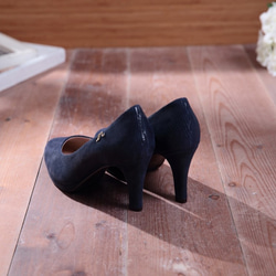 Bella-ブランド青黒 - マイクロチップレザーハイヒールの靴 5枚目の画像