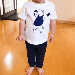 威嚇するコアリクイ ベビーTシャツ（size: 80／color: 白・ネイビー） 2枚目の画像