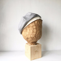 Cootonknit-貝雷帽/×灰色象牙棉布春夏貝雷帽 第2張的照片