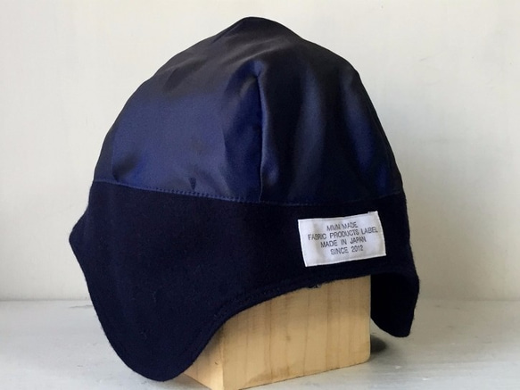 DEERCAP | AIRY KERSEY NAVY ふんわりウールの耳あて付き帽子 7枚目の画像