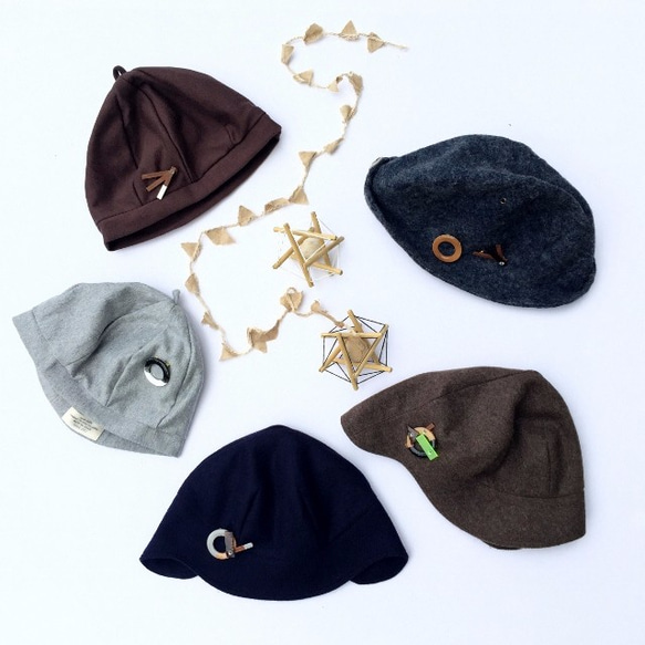 DEERCAP | AIRY KERSEY NAVY ふんわりウールの耳あて付き帽子 8枚目の画像