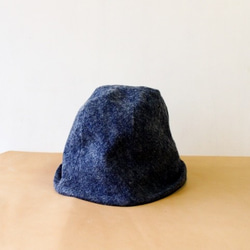 HELMA HAT | FLANNEL DENIM 赤耳セルビッチ起毛デニム 折り返しハット【M：56~59cm】 1枚目の画像