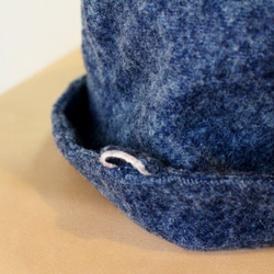 HELMA HAT | FLANNEL DENIM 赤耳セルビッチ起毛デニム 折り返しハット【M：56~59cm】 3枚目の画像