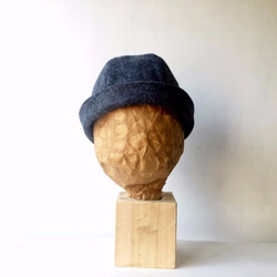 HELMA HAT | FLANNEL DENIM 赤耳セルビッチ起毛デニム 折り返しハット【M：56~59cm】 5枚目の画像