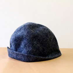 HELMA HAT | FLANNEL DENIM 赤耳セルビッチ起毛デニム 折り返しハット【M：56~59cm】 4枚目の画像