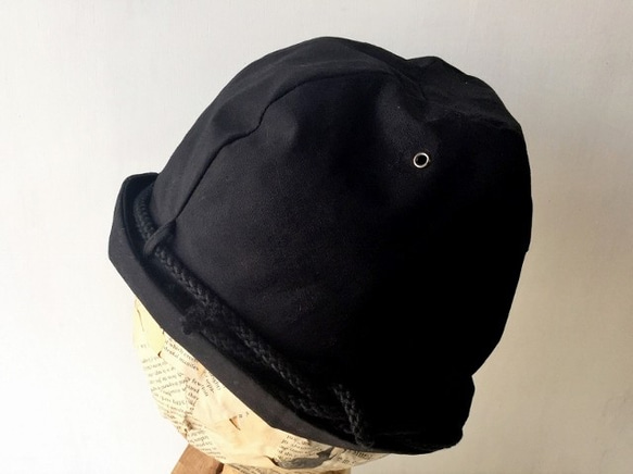 LINEN ROPE HELMA HAT | BLACK【M】 4枚目の画像