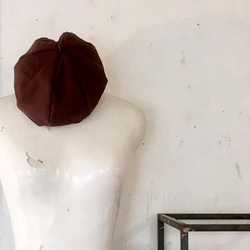 小さめ56cm BERET｜BROWN コットン天竺ニットベレー ブラウン【S】 3枚目の画像