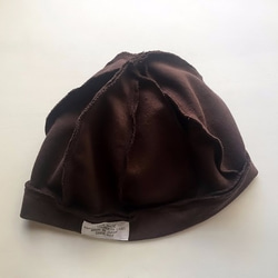 小さめ56cm BERET｜BROWN コットン天竺ニットベレー ブラウン【S】 5枚目の画像