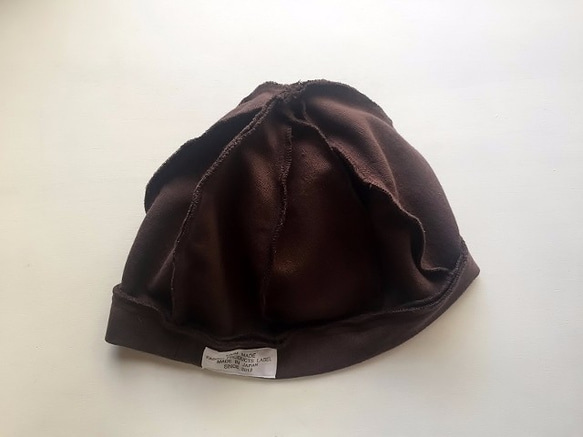 小さめ56cm BERET｜BROWN コットン天竺ニットベレー ブラウン【S】 5枚目の画像