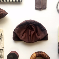 小さめ56cm BERET｜BROWN コットン天竺ニットベレー ブラウン【S】 1枚目の画像