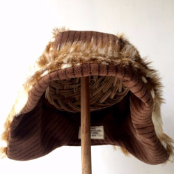 DEERCAP | WOOLSTRIPE×BANBIFUR【M】  耳まであったかバンビのファー帽子 4枚目の画像