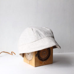 "hand-sewn＆one-washd" LOKACAP｜LINEN GRAYBEIGE【M】 c/#stich WH 2枚目の画像