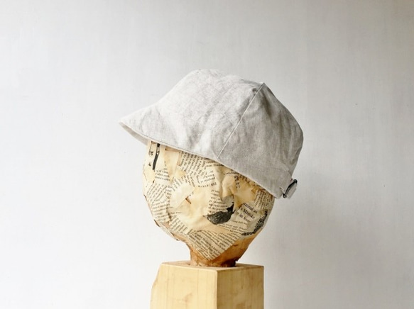 "hand-sewn＆one-washd" LOKACAP｜LINEN GRAYBEIGE【M】 c/#stich WH 5枚目の画像