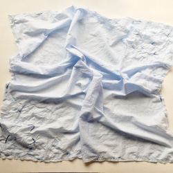 ABUKU SCARF ｜透過する水の羽衣 "maruhane-embroidery" c/#WATER 4枚目の画像