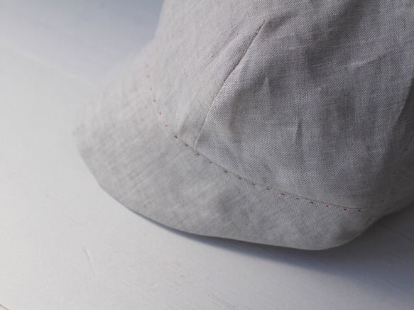 "hand-sewn" LOKACAP｜LINEN 【M】 c/#stich RED 4枚目の画像