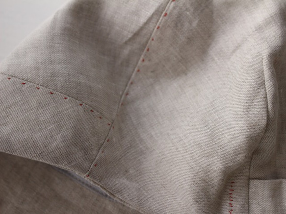 "hand-sewn" LOKACAP｜LINEN 【M】 c/#stich RED 8枚目の画像