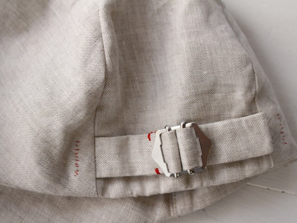 "hand-sewn" LOKACAP｜LINEN 【M】 c/#stich RED 9枚目の画像