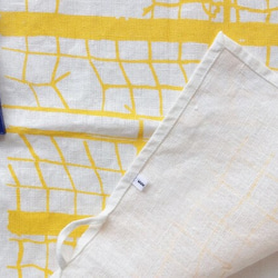 ΞSALEΞ Linen Tea Towel "AMI" yellow リトアニアリネン ティータオル 3枚目の画像