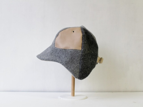 ”onlyone"combi DEERCAP | LEATHER RIDER SILVERGRAY/CREAM【M】 1枚目の画像