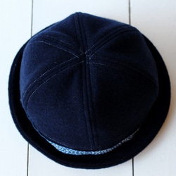 SAILOR HAT | WOOL AI-SASHIKO RIBBON 【M:56~59cm】 10枚目の画像