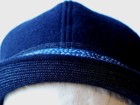 SAILOR HAT | WOOL AI-SASHIKO RIBBON 【M:56~59cm】 7枚目の画像