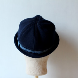 SAILOR HAT | WOOL AI-SASHIKO RIBBON 【M:56~59cm】 8枚目の画像