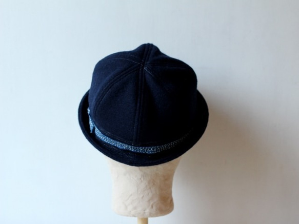 SAILOR HAT | WOOL AI-SASHIKO RIBBON 【M:56~59cm】 8枚目の画像