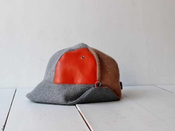 ”onlyone"combi DEERCAP | ORANGE LEATHER 【L：58～61cm】 1枚目の画像