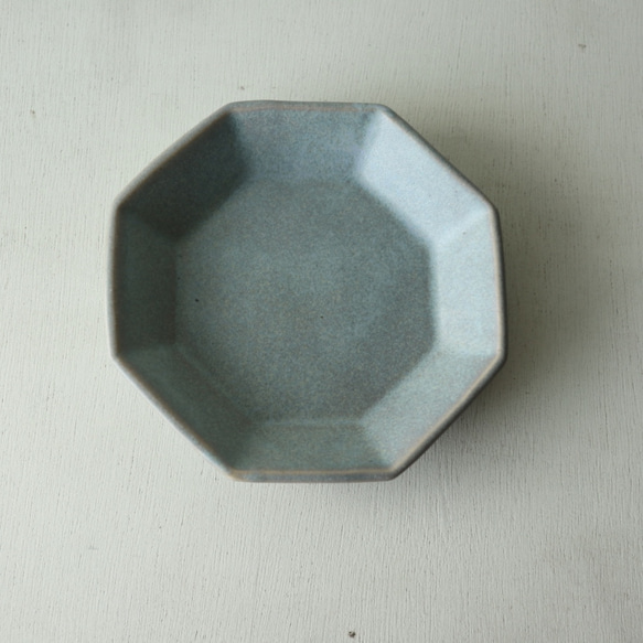 八角皿（小）（ブルーグレー） 1枚目の画像