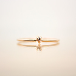 14kgf＊ほんのりピンク＊つぶらな結び＊リング【金】rose-gold knot ring/14kgf 1枚目の画像