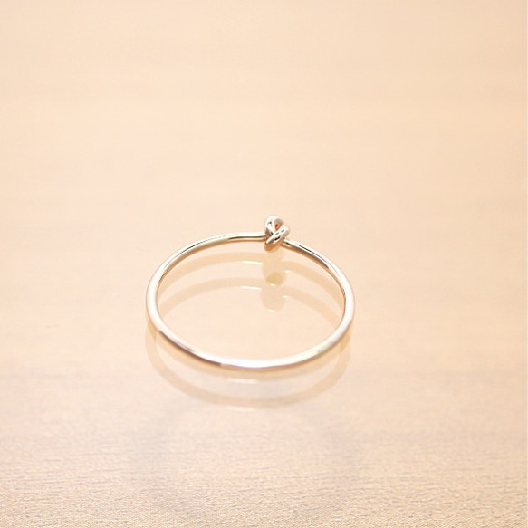 14kgf＊ほんのりピンク＊つぶらな結び＊リング【金】rose-gold knot ring/14kgf 3枚目の画像