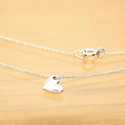 つるんとシンプル＊ハート＊ネックレス【銀】 heart top silver necklace 1枚目の画像