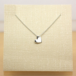 つるんとシンプル＊ハート＊ネックレス【銀】 heart top silver necklace 2枚目の画像