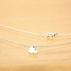 つるんとシンプル＊ハート＊ネックレス【銀】 heart top silver necklace 5枚目の画像